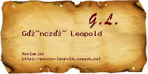 Göncző Leopold névjegykártya